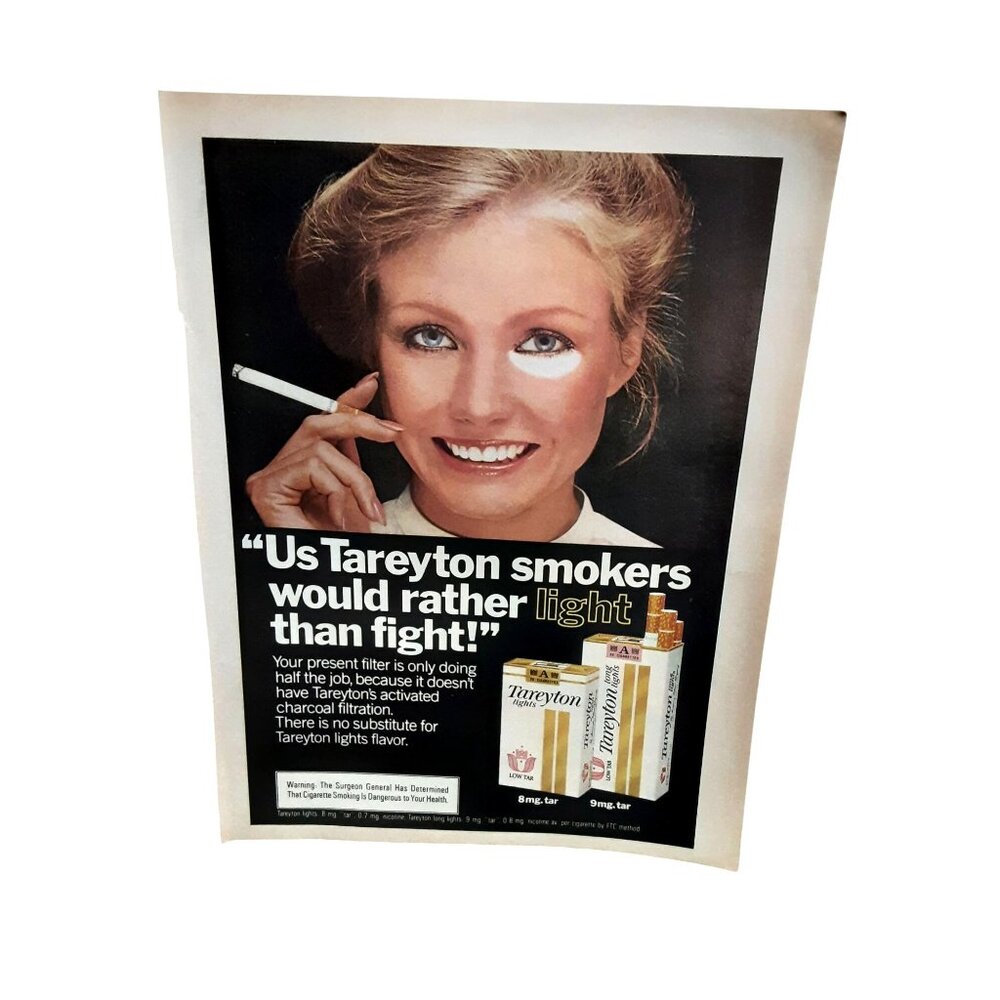 1979 Tareyton Lights Cigarettes Vintage Print Ad Smoking Advertising